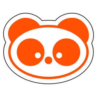 Small Eyed Panda Sticker (Orange)